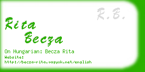 rita becza business card